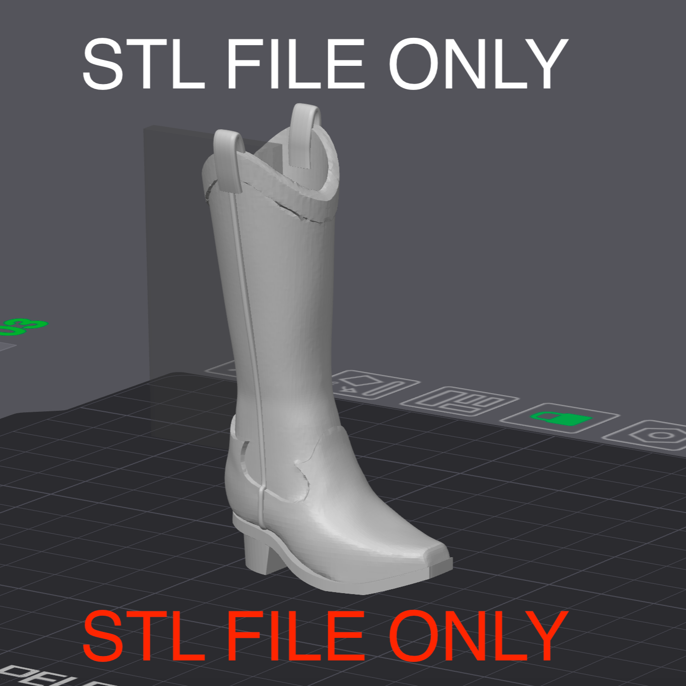 STL file for Below the Knee Cowboy Boots