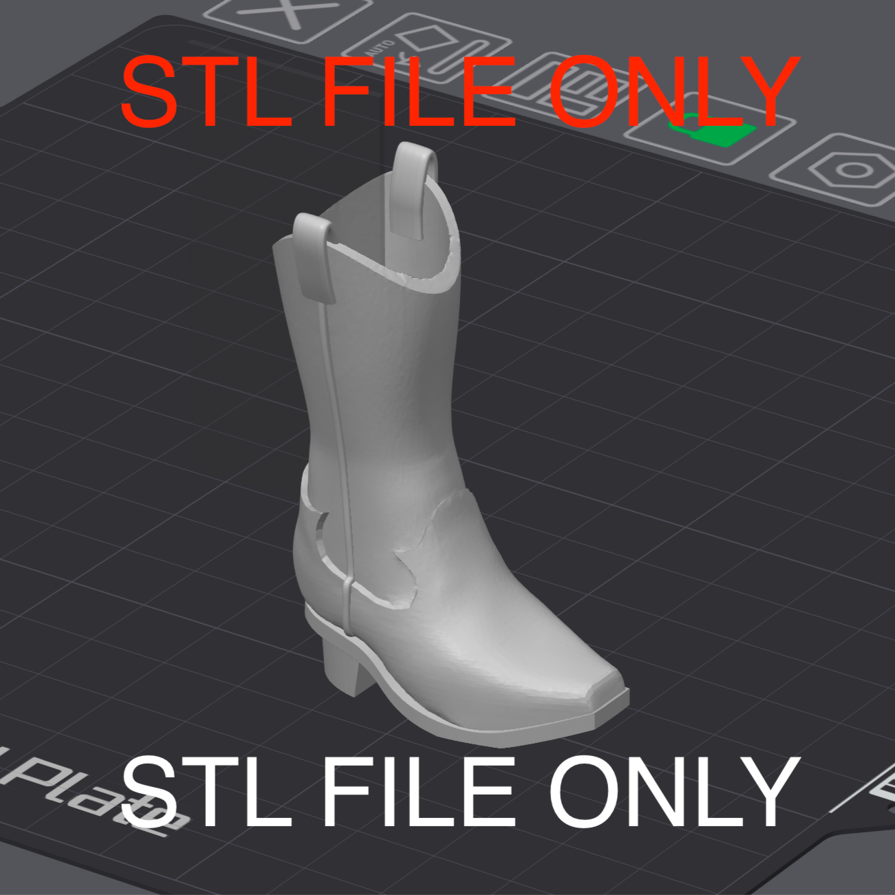 STL file for Cowboy Boots