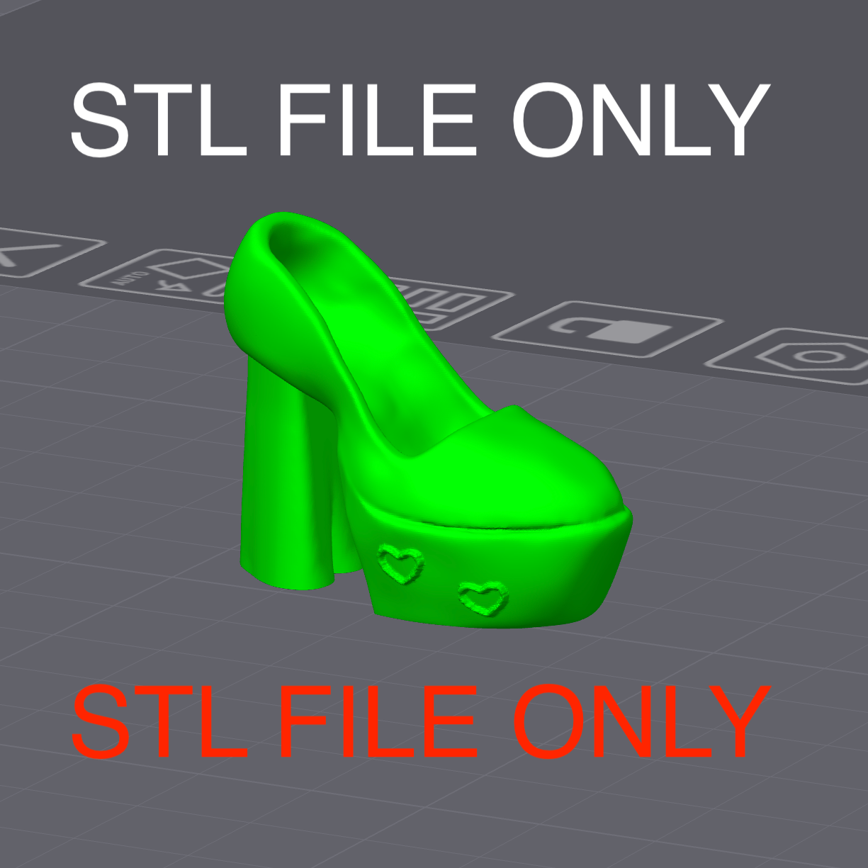 STL file for Heart Platform Heels